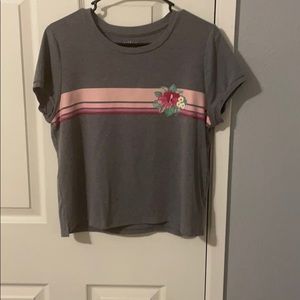 Gray crop girl tee